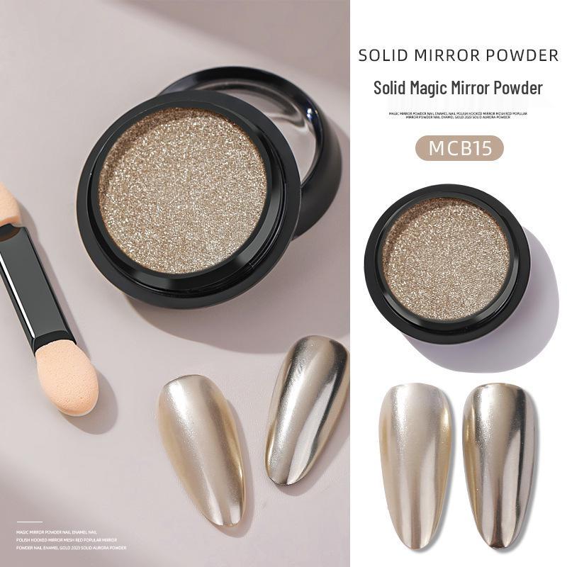 Super Bright Nail Art Magic Mirror & Glitter Powders: Tycoon Gold, Water Ripple, Fairy, Shell & Titanium Gold