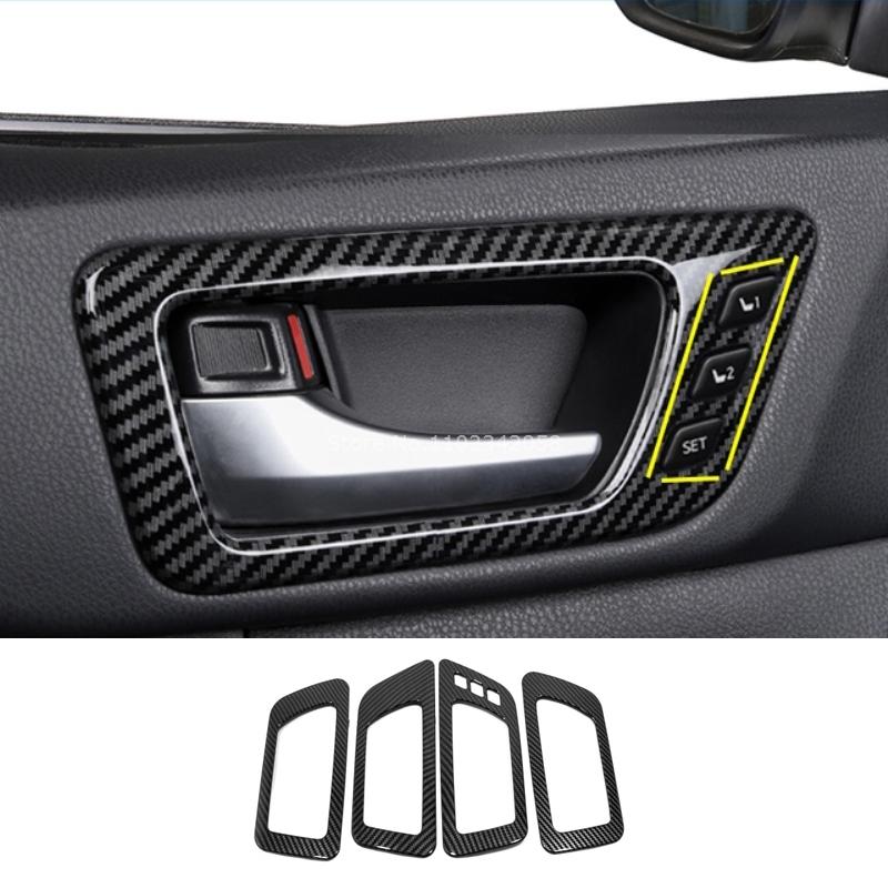 For Toyota Highlander 2015- Car Carbon Fiber Color Interior Decoration Cover window lift swtich gear shift panle Accessories
