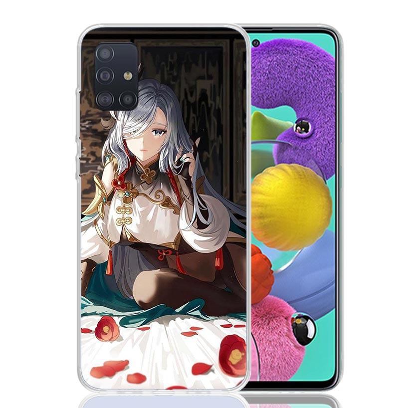 Genshin Impact Shenhe Phone Case for Samsung Galaxy A52 A51 A50S A12 A22 A32 A72 A10S A30S A31 A71 Note 20 Ultra 10 Plus S10 Gal