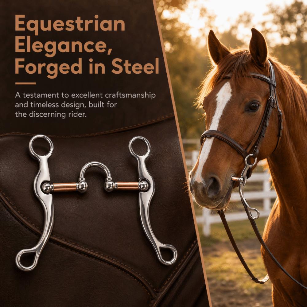 Stainless Steel Horse Mouth Bit Rose Gold Plated Equestrian Equipment Horse Snaffle Bit Racetracks
