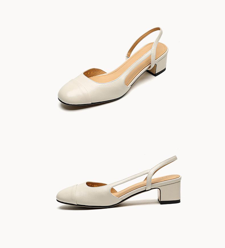 Retro Leather Sandals For Women, Single Shoes