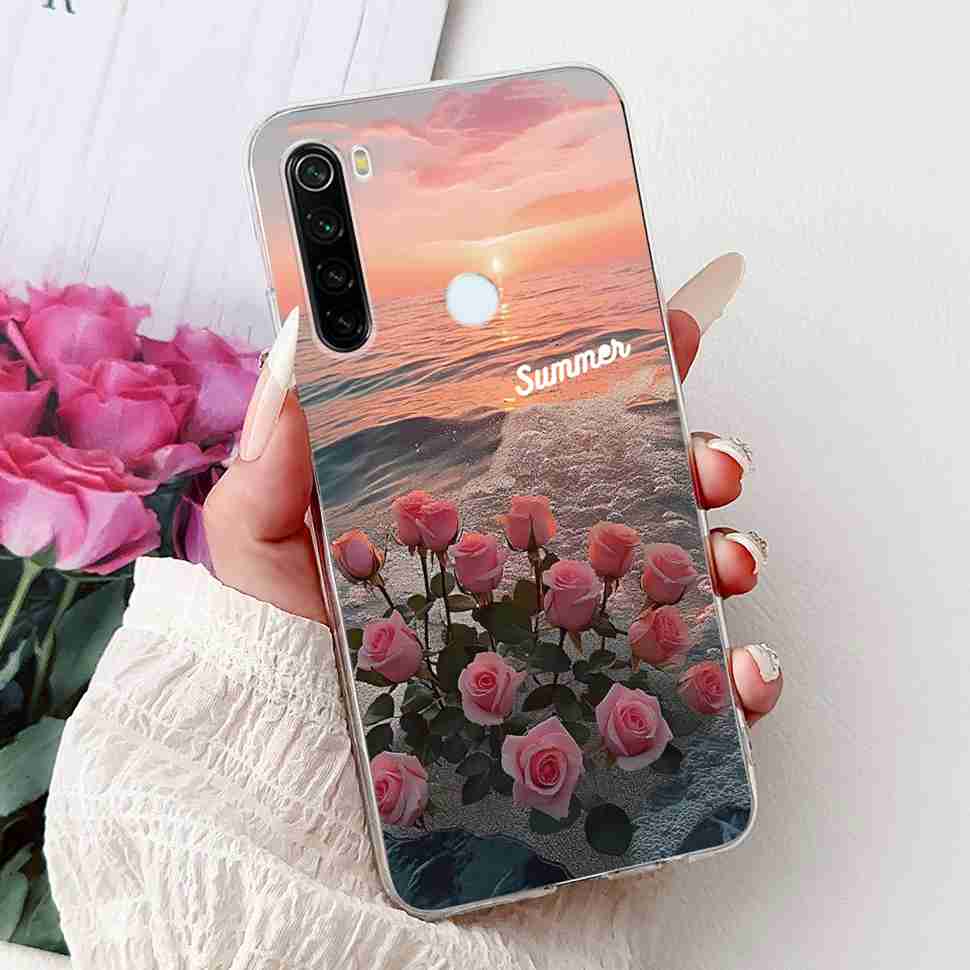For Xiaomi Redmi Note 8 Case Vintage Dragon Luxury Flower Soft Silicone TPU Cover For Redmi Note8 Note 8T Phone Cases Shockproof