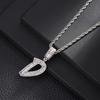 Hip Hop Letter Pendant Zircon Necklace Popular Instagram Personalized Accessory Niche Design Men's and Women's Pendant Necklace