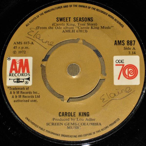

7inch Record CAROL KING Sweet Seasons AMS887 AM Records 1972 UK Pop Used