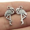 10pcs Tibetan Bronze Silver Color Pendants Antique Jewelry Making DIY Handmade Craft Flamingos Charms For Jewelry Making