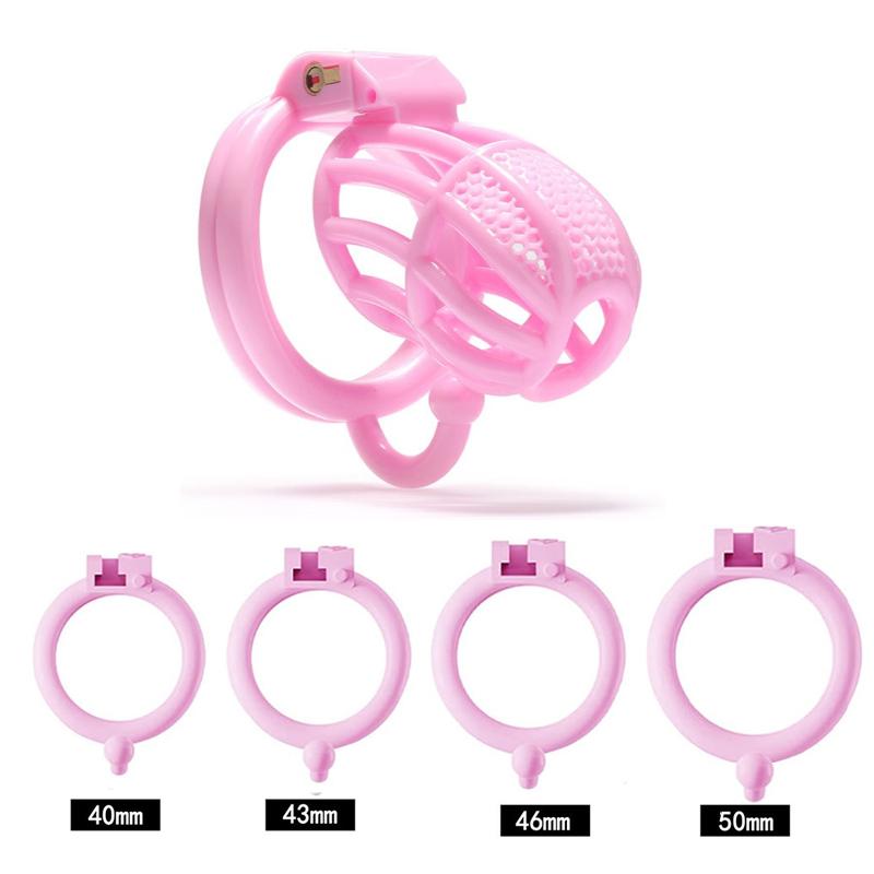 With Hook Male Chastity Cage Penis Device CBT Slave Gay with 4 Size Arc Penis Rings,Men Cuckold Lockdown Cage Restraint