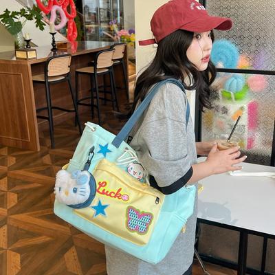 Original Canvas Bag Y2K Girl Star Macaron Niche Designer Large Capacity Travel Tote Bag