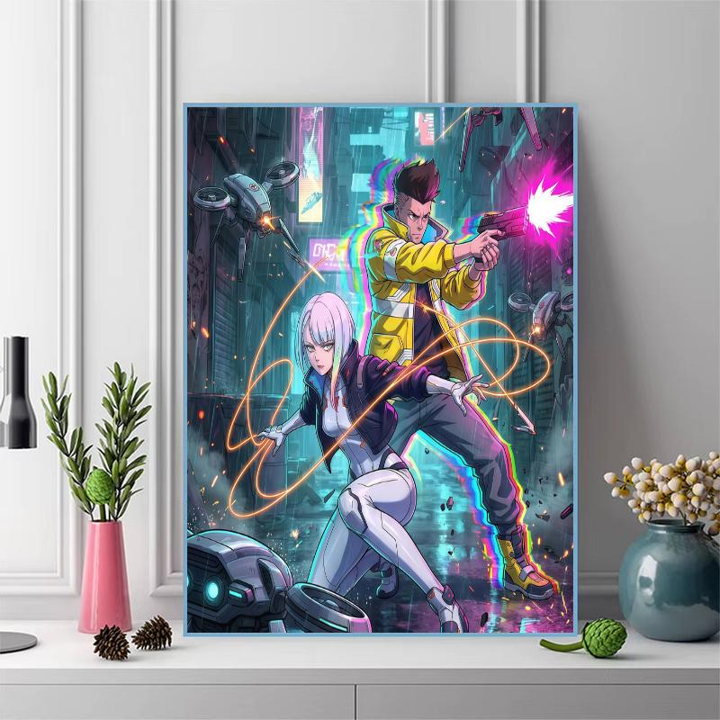 Cyberpunk Edgerunners 100% Round Full Drill 5D DIY Diamond Painting Embroidery Cross Stitch Rhinestone Décor