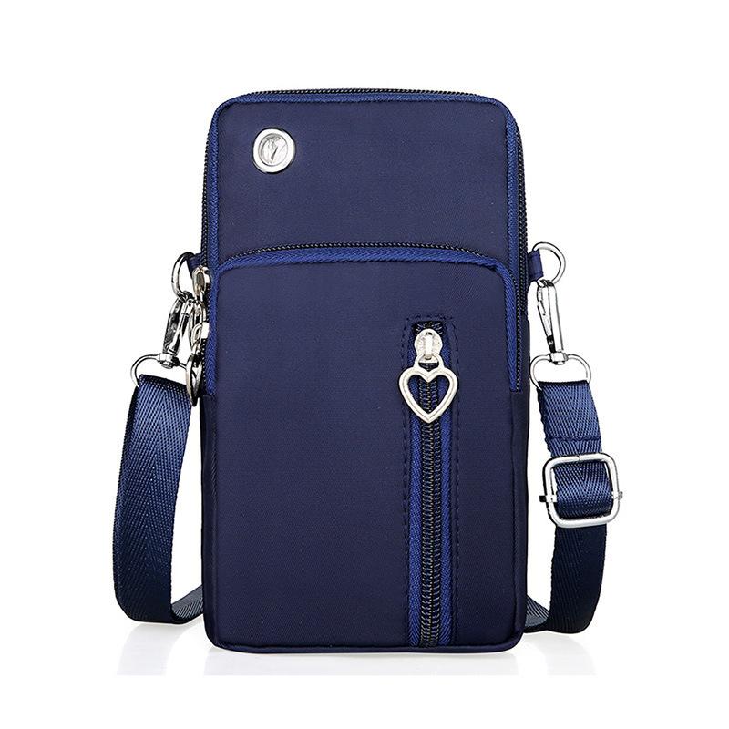 New Mobile Phone Bag, Women's Messenger Bag, Three-layer Zipper Nylon Bag, Vertical Model, Change Bag, Arm Bag.