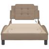 Vidaxl Bed Frame With LED, Color Cappuccino, 90X190 Cm, Faux Leather