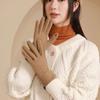 Full Finger Women Suede Gloves Plush Winter Mittens Vintage  Gloves  Sports