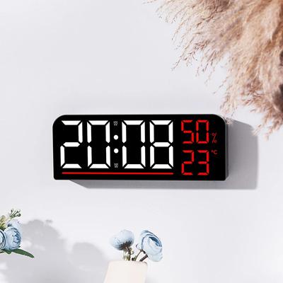 Große digitale Wanduhr Temperatur Luftfeuchtigkeit Zeitanzeige Helligkeitseinstellung Multifunktionale elektronische LED-Alarmuhr