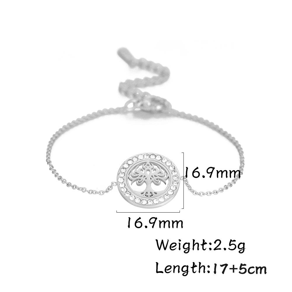 

Новые браслеты из нержавеющей стали 2025 года 3A с кристаллом циркония Fortune Tree модный кулон цепочка с подвесками браслет