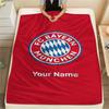 1 STuks Gepersonaliseerde Naam FC Bayern München Patroon Flanellen Deken Geschikt Voor Alle Seizoenen voor Huisdecoratie Warmte en Comfort Cadeaus Vakantiecadeau -HE57