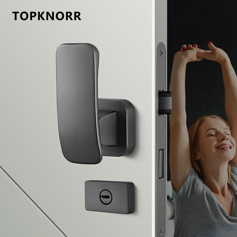 Indoor Bedroom Mute Split Direct Push Door Lock Home Room Door Lock Bathroom Push-pull Wooden Door Handle Hardware Accessories