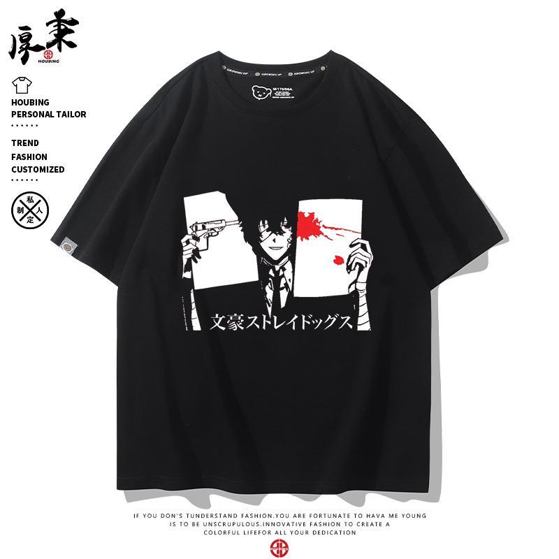 New Anime Nakahara Chuuya Dazai Osamu Cosplay Printed Short Sleeve TShirt Casual Tee Fashion Vintage Shirts Versatile In Summer