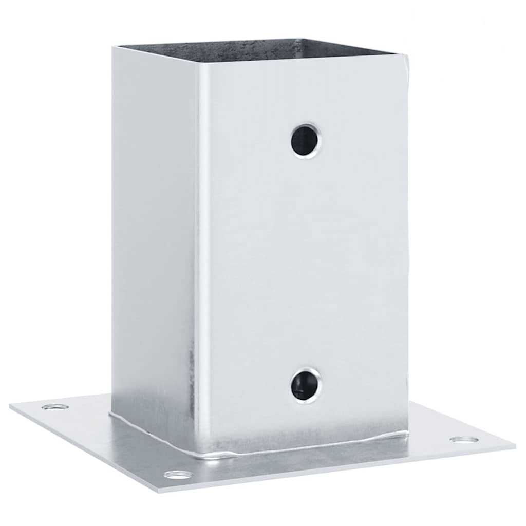vidaXL Pfostenträger Quadratisch 4Stk. Silber 81x81mm Verzinkter Stahl