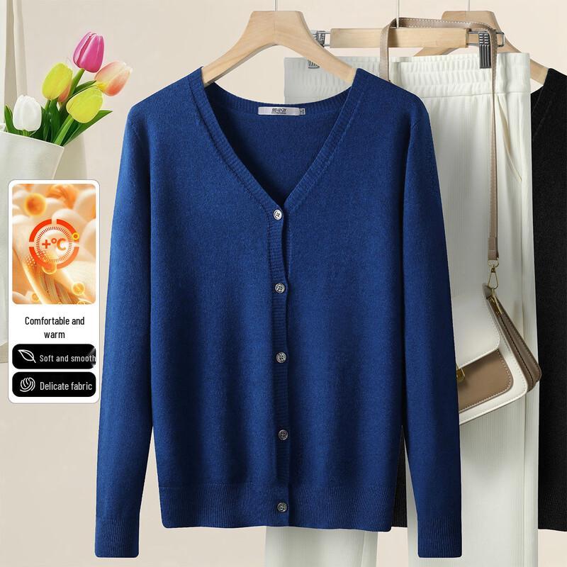 SNOWFLYING Women's Loose Fit V-Neck Knit Cardigan