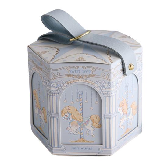 Candy Box Portable Cartoon Print Carousel Pattern Dispense Candy Paper Jam Lovely
