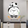 Panda Silent Quartz Wall Clock with Calendar - No Drill Needed for Living Room