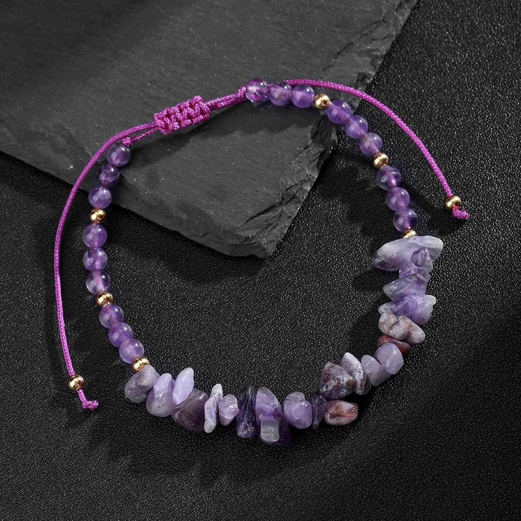 Amethyst Blue Pine Irregular Chip Natural Stone Bracelet