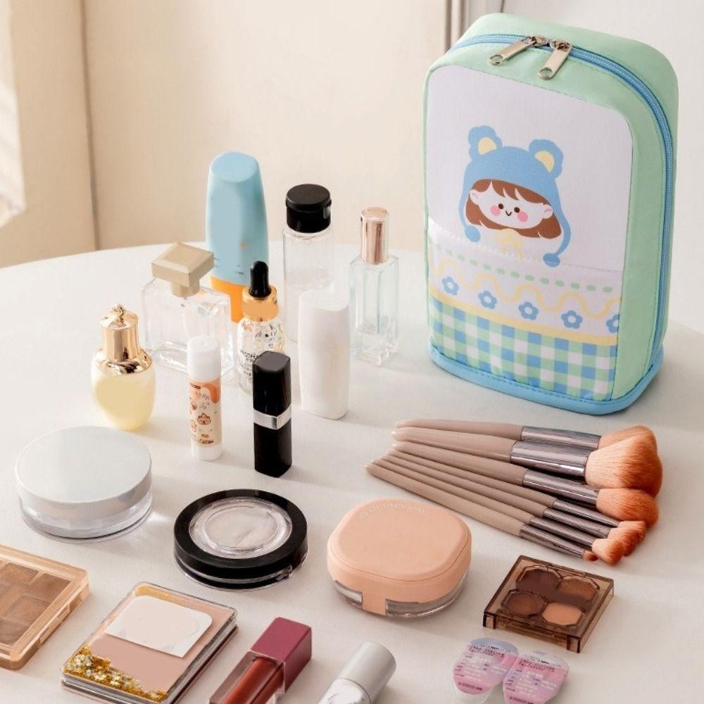 Oxford Cloth Standing Cosmetic Pouch Dust-proof Makeup Brush Holder Makeup Organizer  Pen Storage