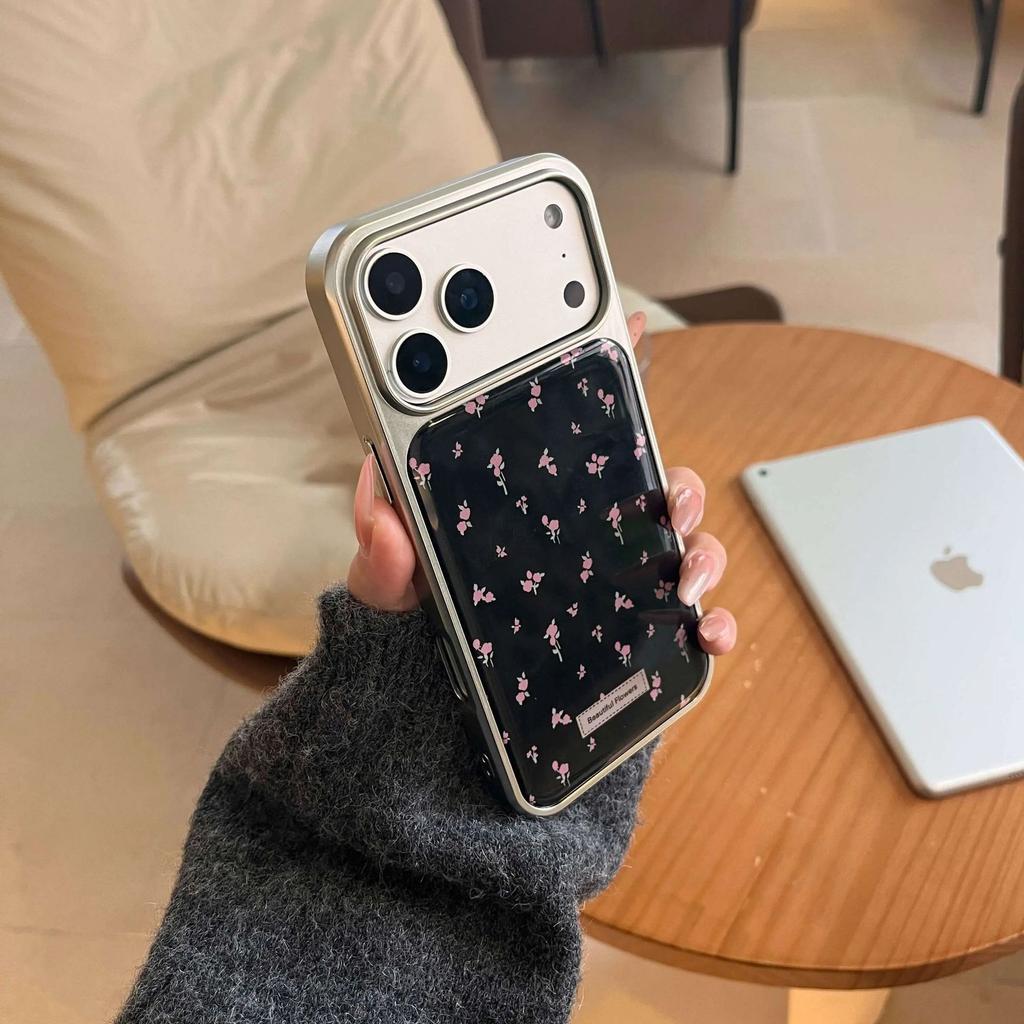 ins simple label crushed flower suitable for Apple 17Promax mobile phone case IP15/16plus Epoxy water condensation 14