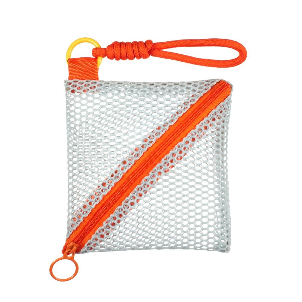 Outdoor Kawaii Clear Mesh Bag Portable Dopamine Color Mini Coin Purse Small Item Bag Rope Design Lipstick Cosmetic Bag Outdoor