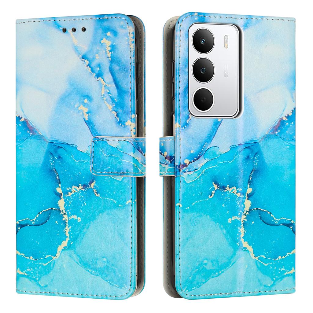 For Realme C71 4G Stand Case Marble Pattern PU Leather Wallet Phone Cover