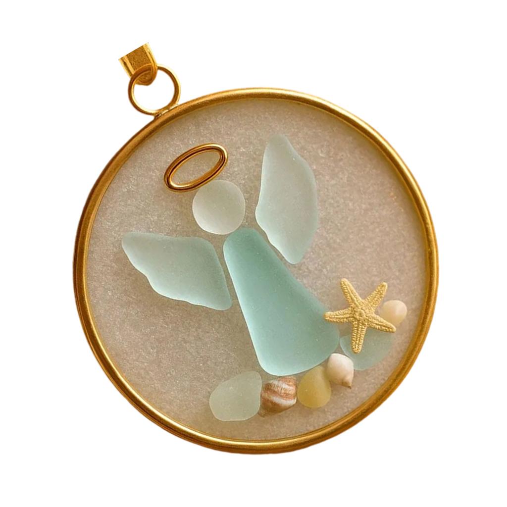 Christmas Tree Hanging Decoration Festival Sea Glass Pendant Religious Gift for Christians and Families