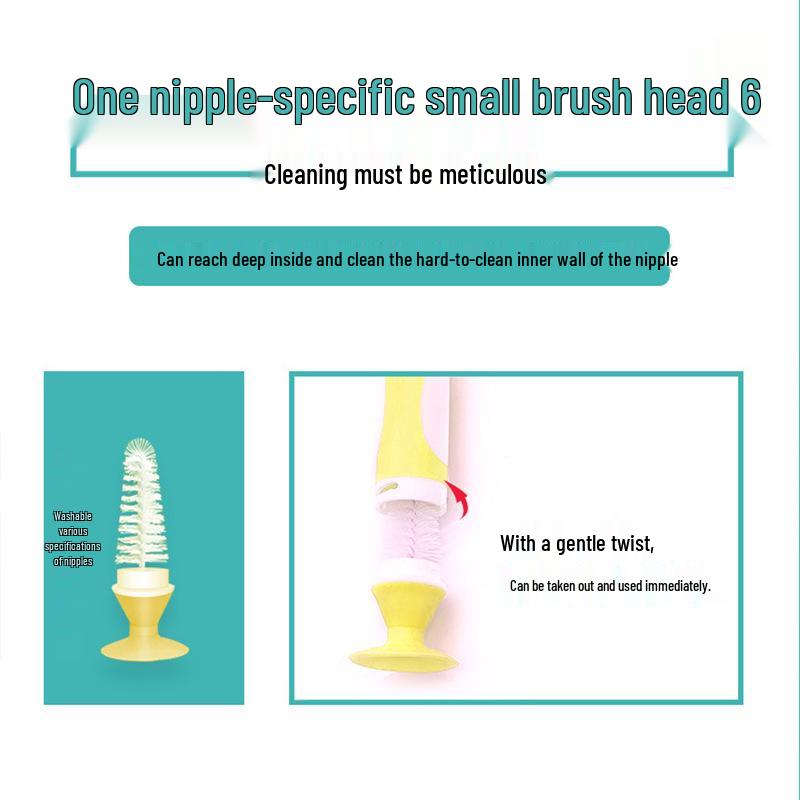 Multifunctional Silicone Bottle and Cup Cleaning Brush with Long Handle