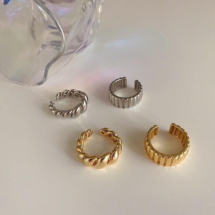 Korean Fashionable Style Gold Plated Twisted Open Ring With Adjustable Fit Women For