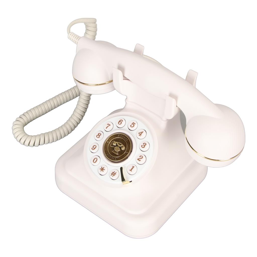Antique Landline Phone Retro Big Button Corded Phone Vintage Decorative Landline Telephone for Household Office Hotel