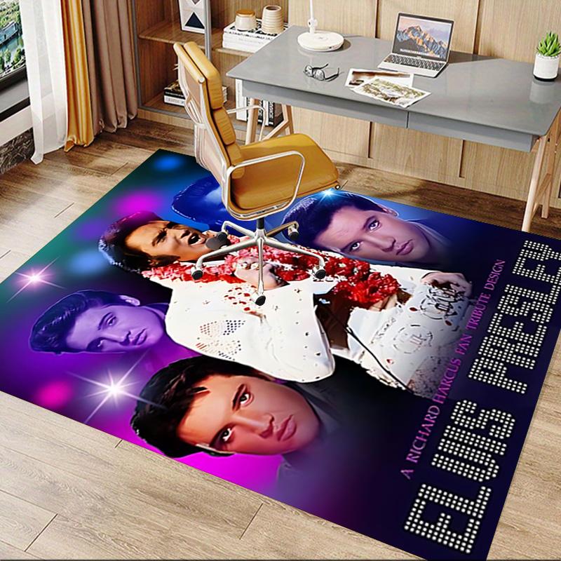Elvis Presley Tribute Design Carpet For Playroom Bedroom Living Room Sofa Home Decorkids Game Area Rug Nonslip Floor Mat