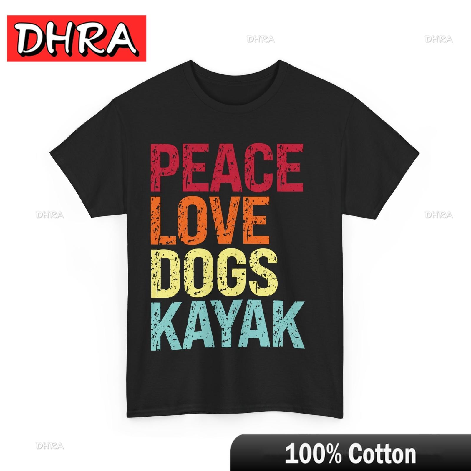 

Kayaking Shirt Peace Love Dogs Kayak Paddling Kayaking Lovers Vintage Shirt Creative Classic Shirt Short Sleeve for Outdoors 4XL