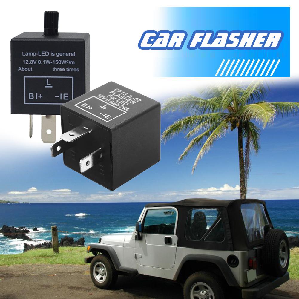 High-end CF14 3 Pin Adjust 12V LED Flasher Relay Car Turn Indicator Blinker Light Accessories Signal E1Z7