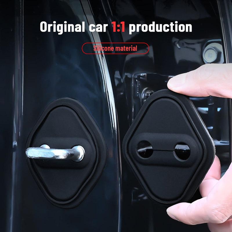 For TOYOTA HARRIER -2025 Silicone Car Door Lock Buckle Protection Cover Elastic Anti-Collision Shock Absorbing Pad Cushion