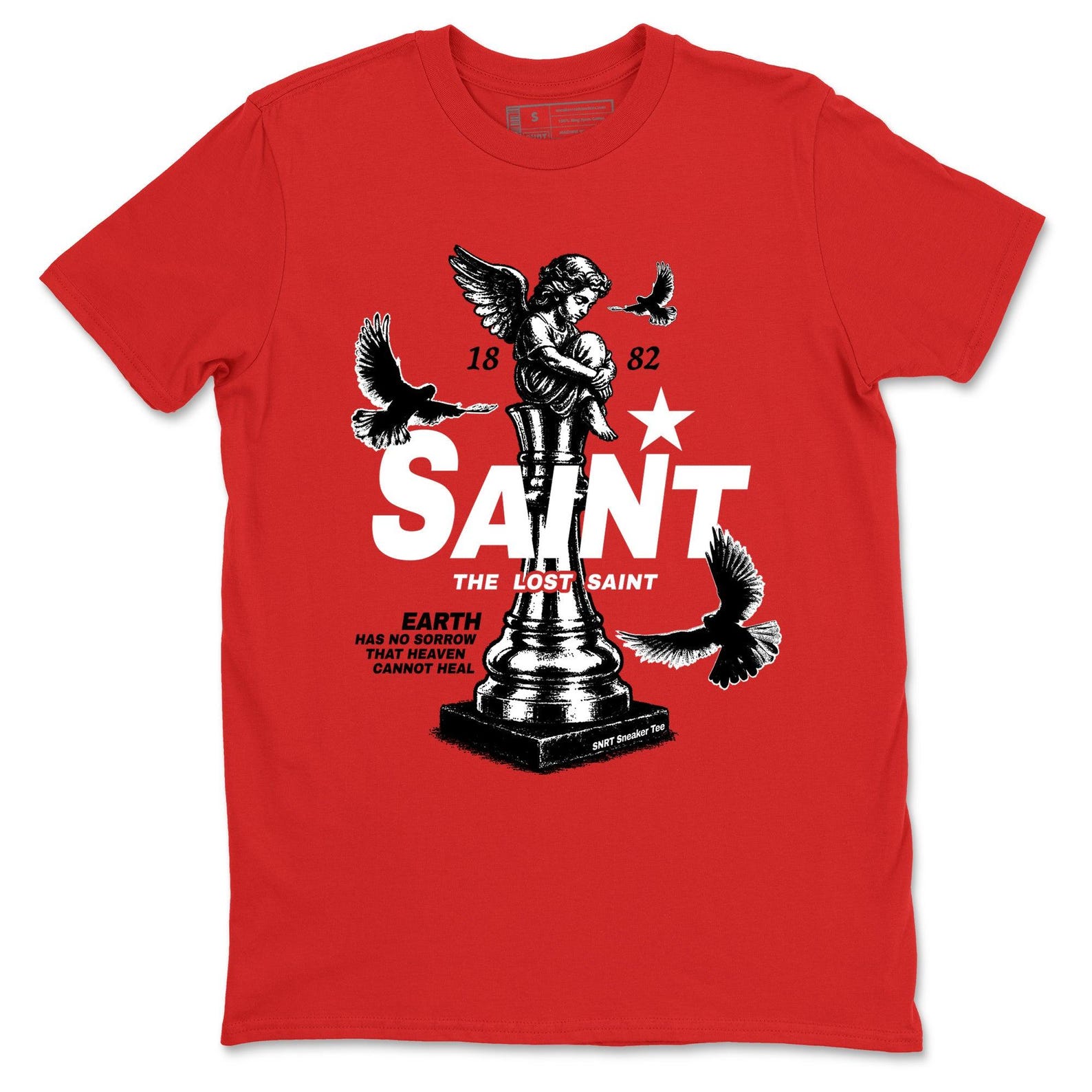 The Lost Saint graphic tee. Streetwear Brand Graphic T-Shirt. 5s Fire Red M