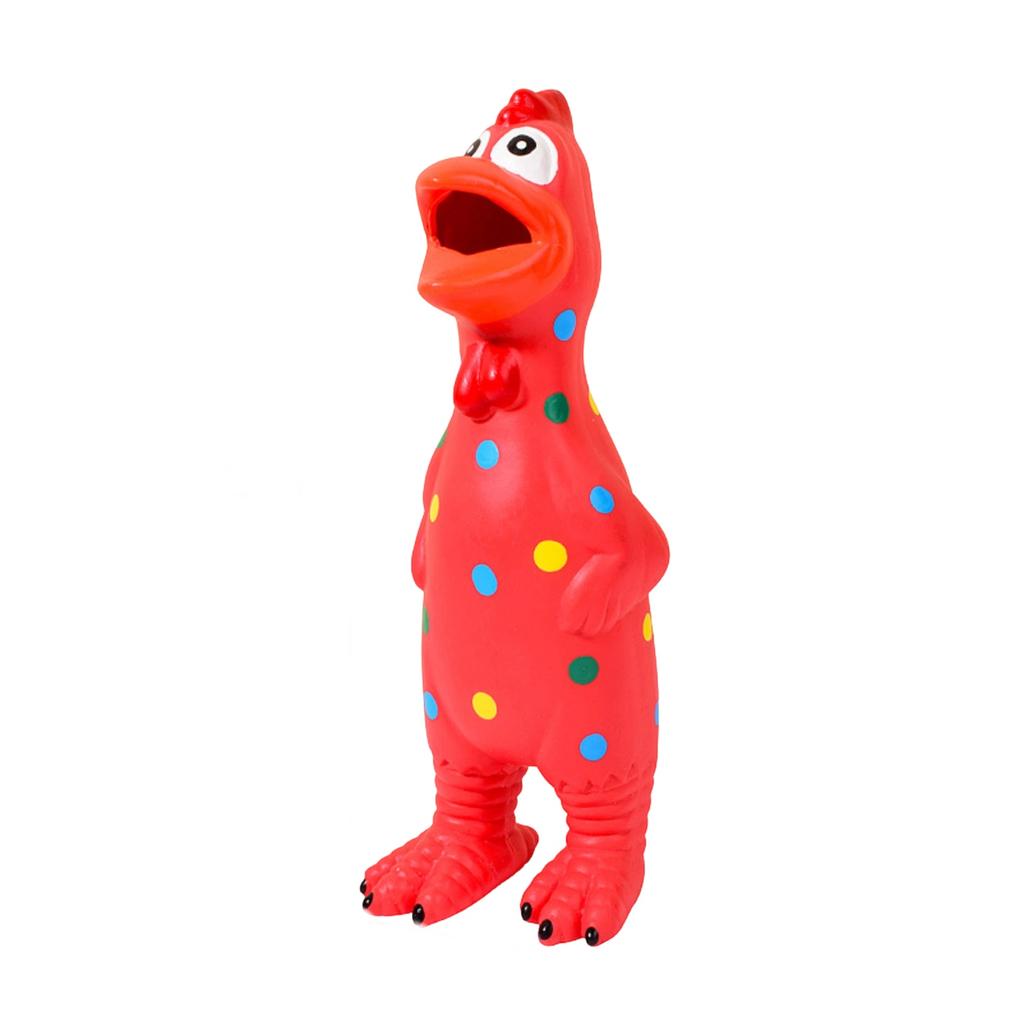 Pet Toy Spotted Latex Chicken Dog Squeaky Toy Interactive Stress Relief Screaming Chicken Dog Toy