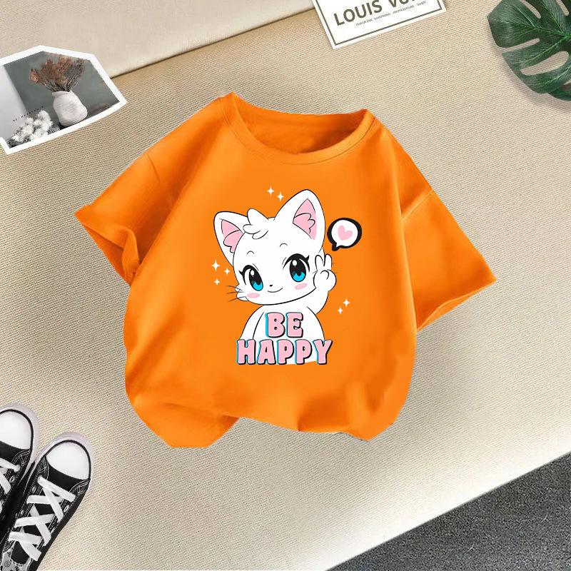Children's Short-sleeved Boys'  Girls' T-shirts Cotton Summer Casual Tops