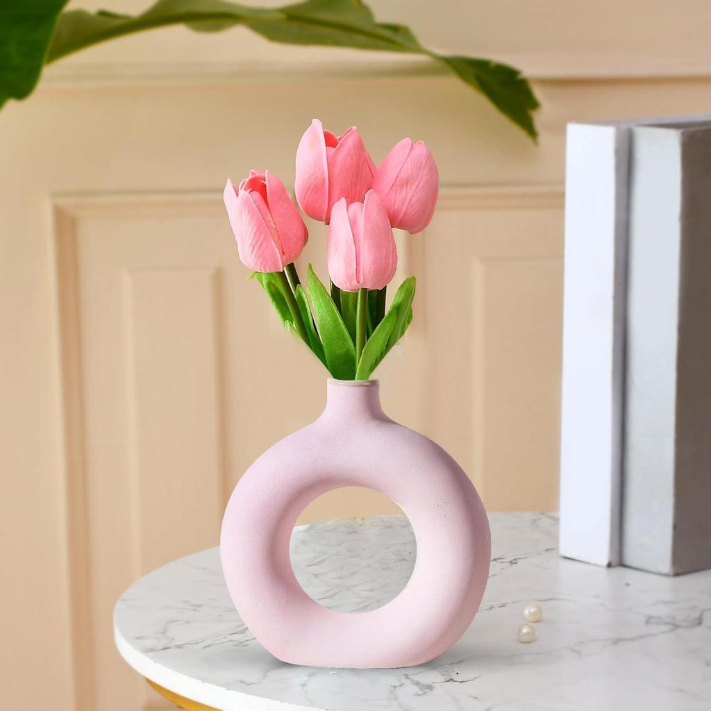 Hand Crafted Ceramic Donut Shaped Vase | for Unique Home Décor