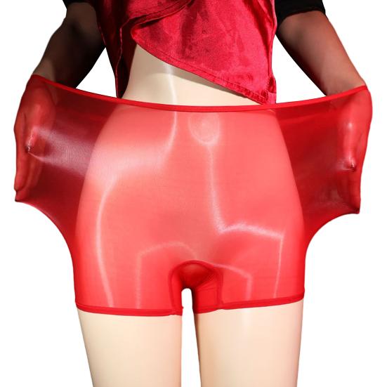 Women Underpants Thin Transparent Thin Elastic Soft Glossy Surface See-through Tempting Mid Waist Anti-septic Lady Panties Briefs