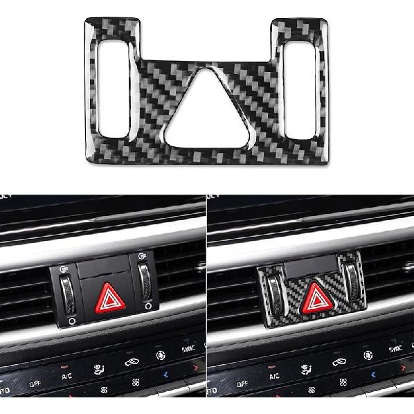 Real Carbon Fiber Accessories Decals Car Hazard Light Frame Panel Cover Compatible with KIA Forte K3      2024 Carbon Fiber Interior Trim Sticker