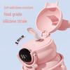 High-Value 316 Stainless Steel Cartoon Rabbit Thermos Cup with Straw for Children and Students