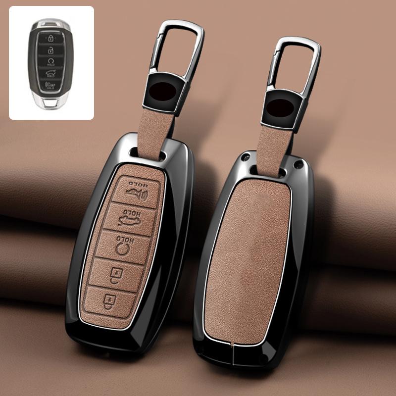 3/4/5 Button Zinc Alloy Leather Car Key Cover For Modern I30 Ix35 Kona Encino Solaris Azera Grandeur Ig Accent Santa Fe Palisade