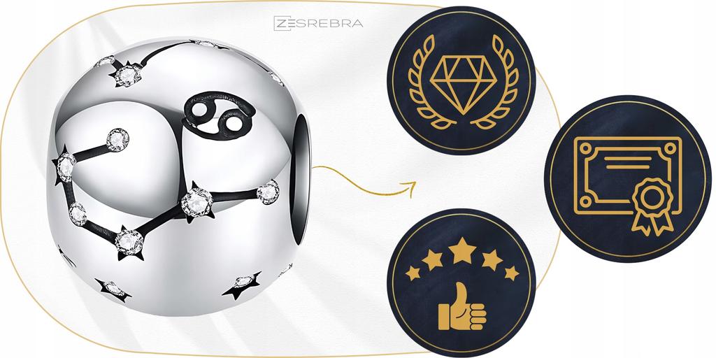 Charms 925 Zodiac Sign Cancer Constellation Pendant Pr 925 Bead