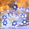Star of David Fairy String Light Battery Powered Hexagram Magen Star for Jewish Judaism Hanukkah Chanukah Passover Shabbat Decor