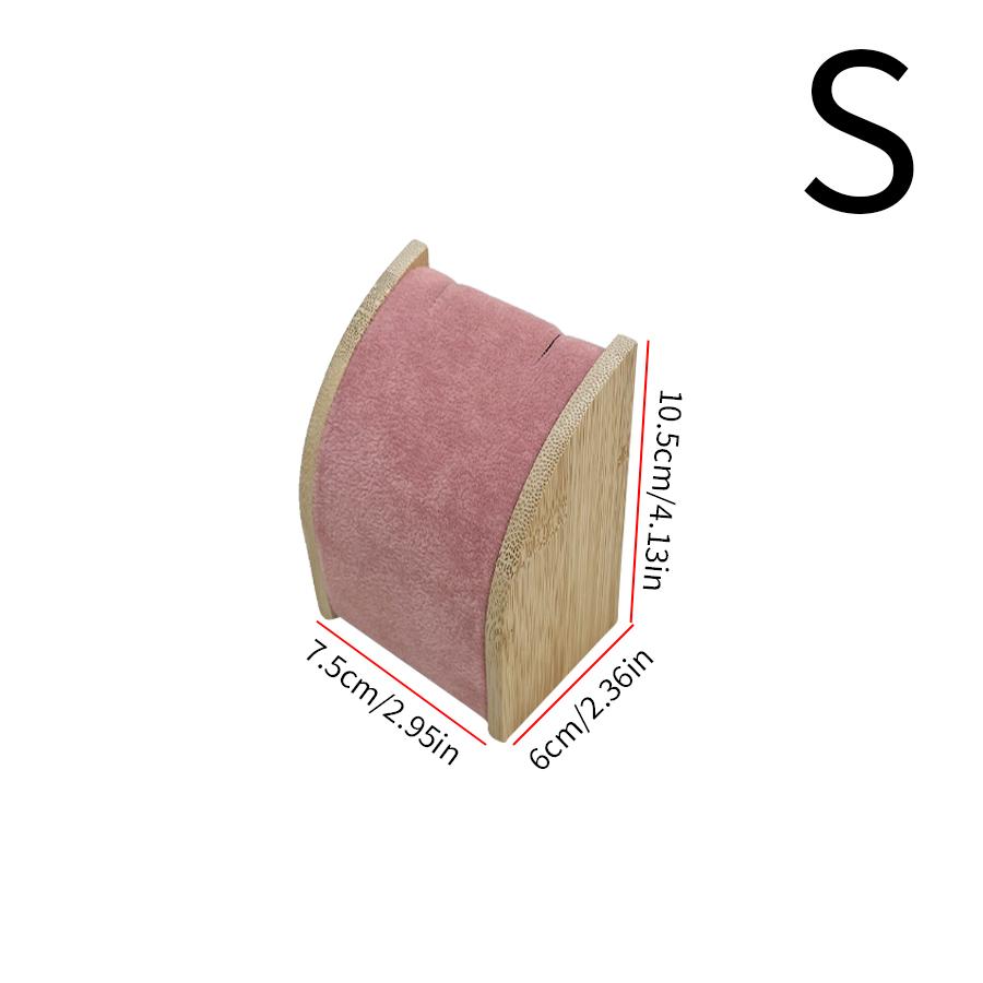 

A bamboo pink necklace stand, suitable for storing and organizing bracelets and necklaces.