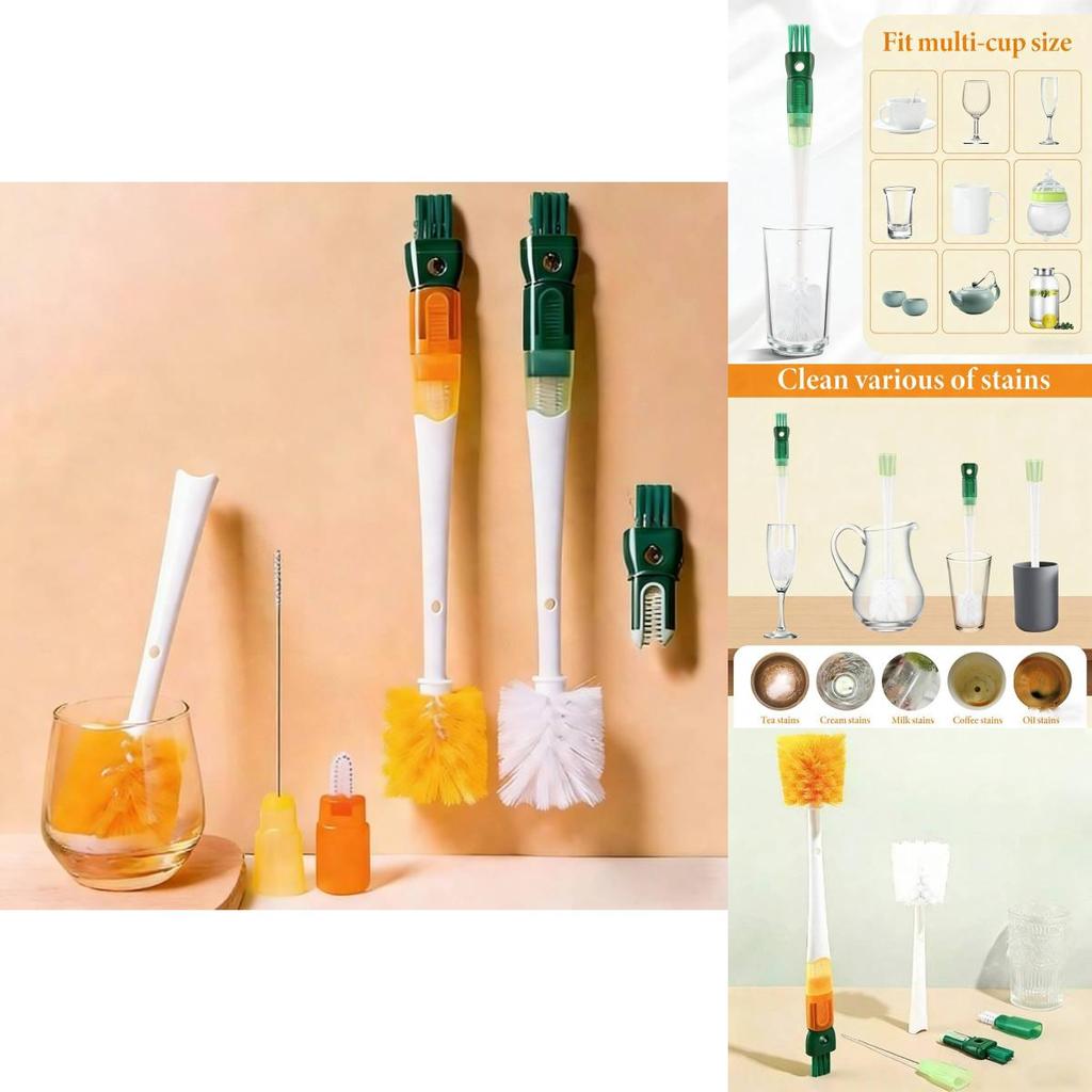 Multi Function Long Handle Cup Brush With Soft Bristle Head For Kitchen Cleaning