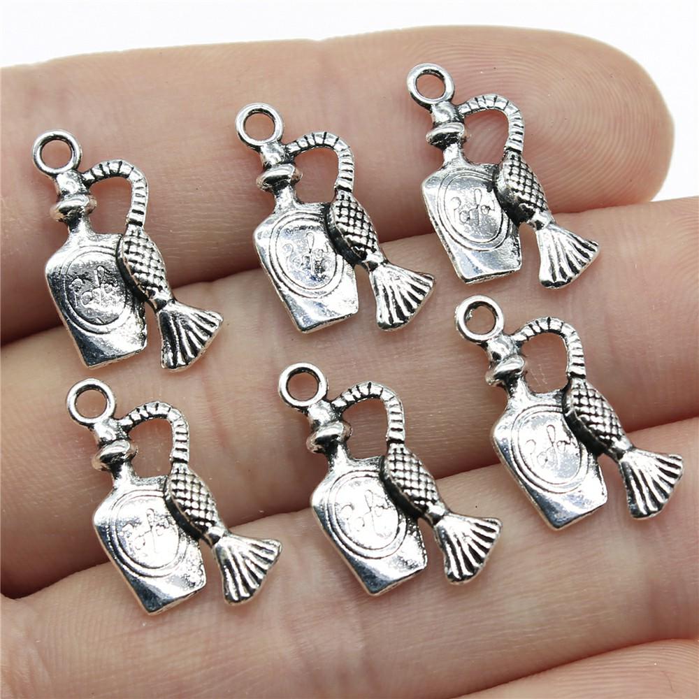 

20pcs Antique Silver Color Women S Daily Necessities Charms Evening Dress Bags High Heel Perfume Lipstick Charms